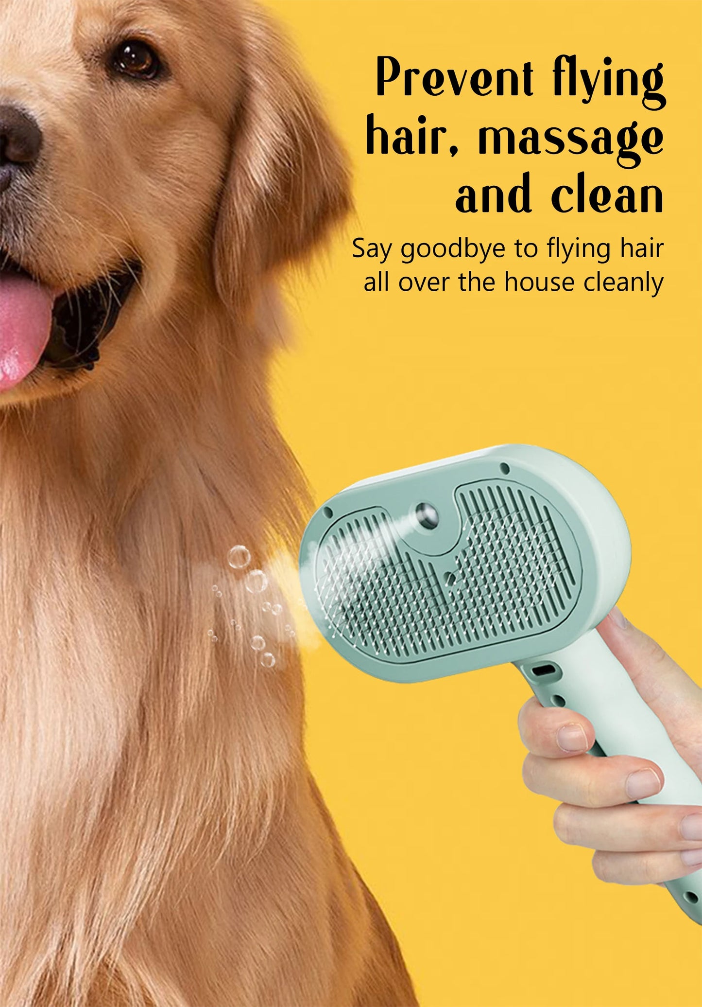 Portable Pet Grooming & Massage Comb – USB Rechargeable