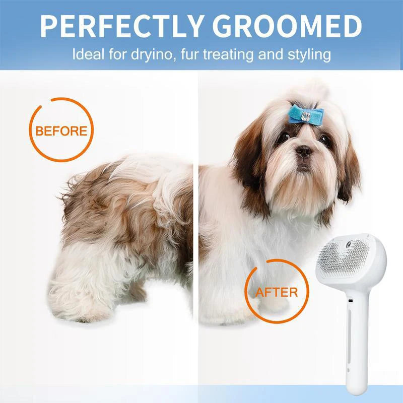 Portable Pet Grooming & Massage Comb – USB Rechargeable