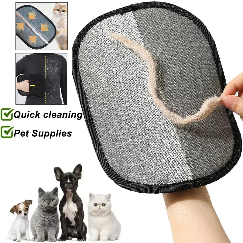 Soft De-Shedding Glove – Easy Hair Removal for Dogs & Cats, clothes... Washable & Reusable