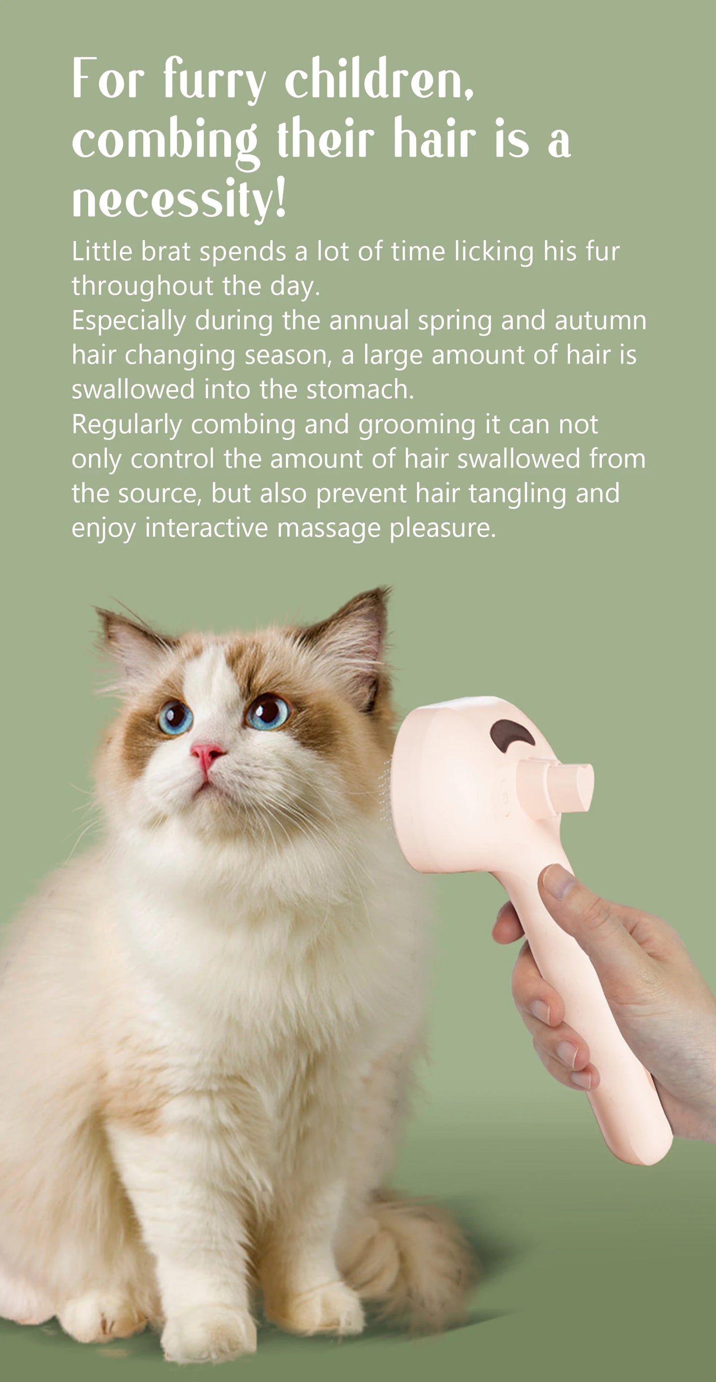 Portable Pet Grooming & Massage Comb – USB Rechargeable