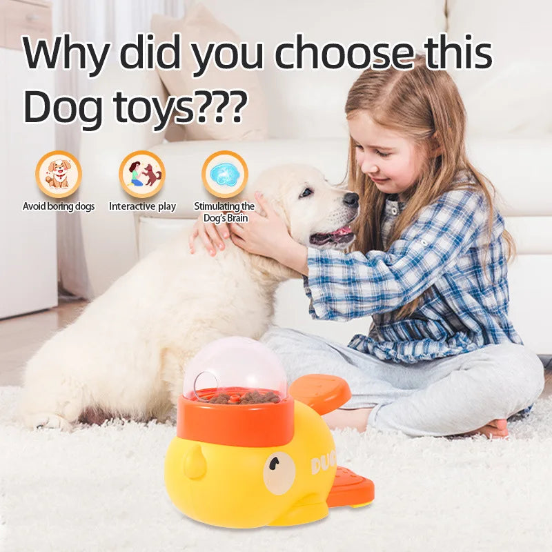 Interactive Pet Food Snack Treat Dispenser Cartoon Duck Design Dog Training Mental Enrichment