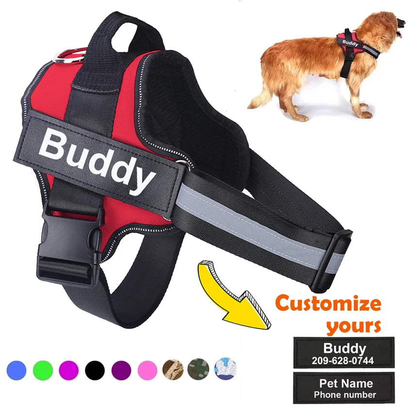 Personalized Dog Harness NO PULL Reflective Breathable Pet Vest For Small Large Dogs