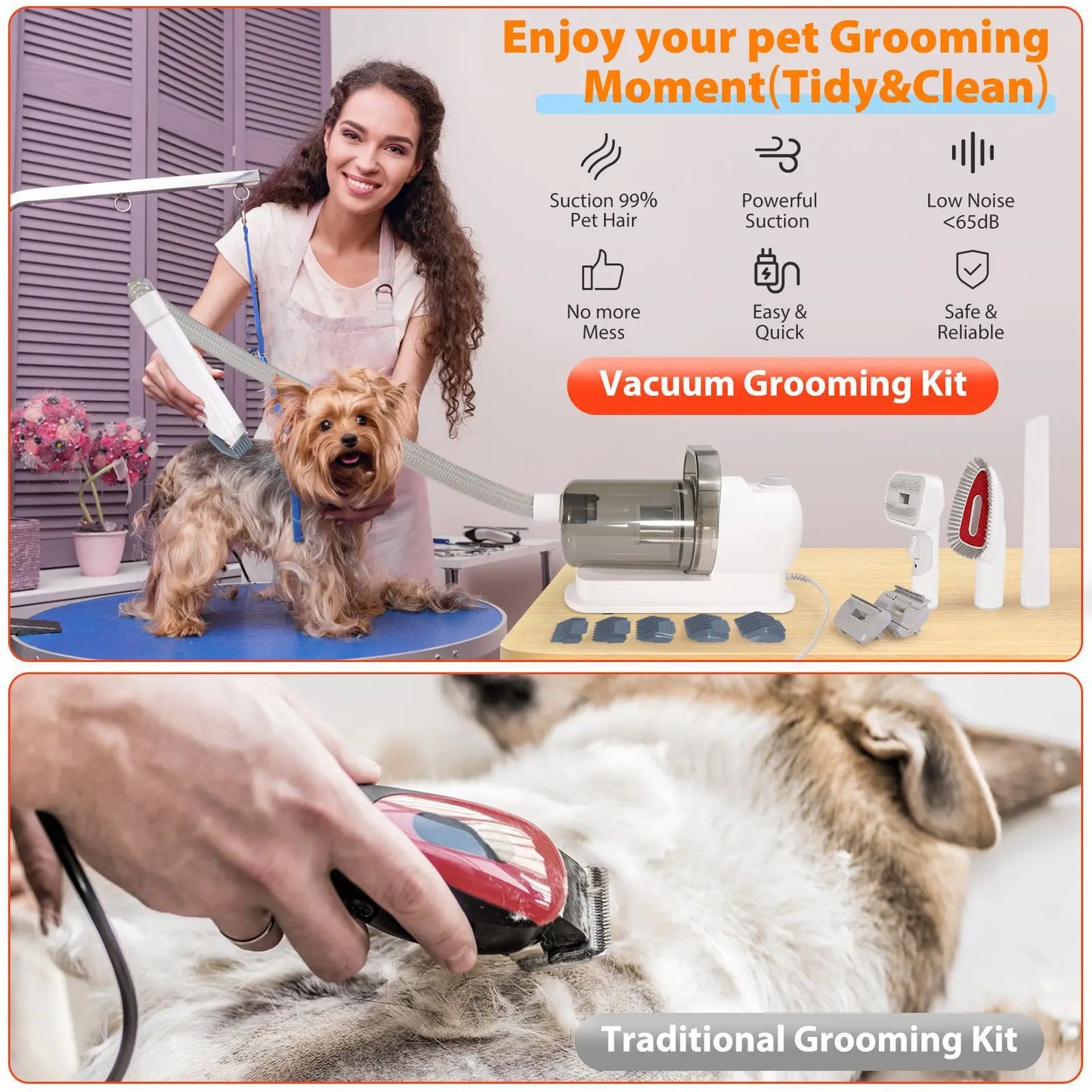 6-In-1 Dog Hair Vacuum & Grooming Kit (USA)