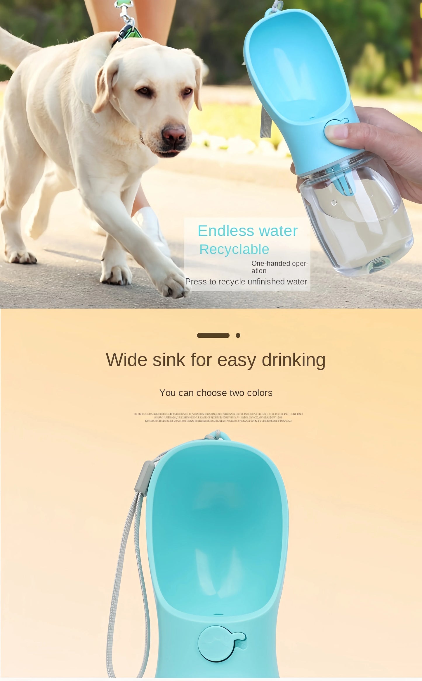 Portable Dog Food Storage and Water Bottle Container