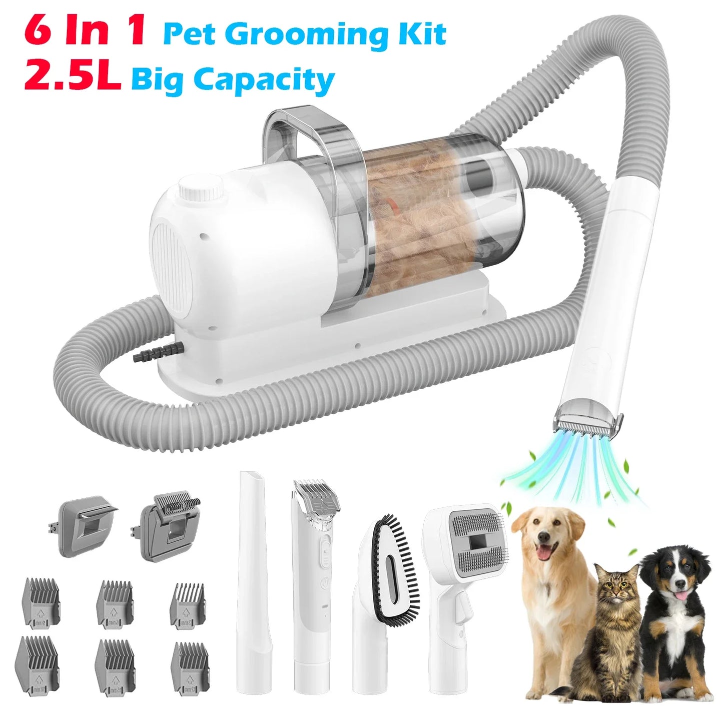 6-In-1 Dog Hair Vacuum & Grooming Kit (USA)