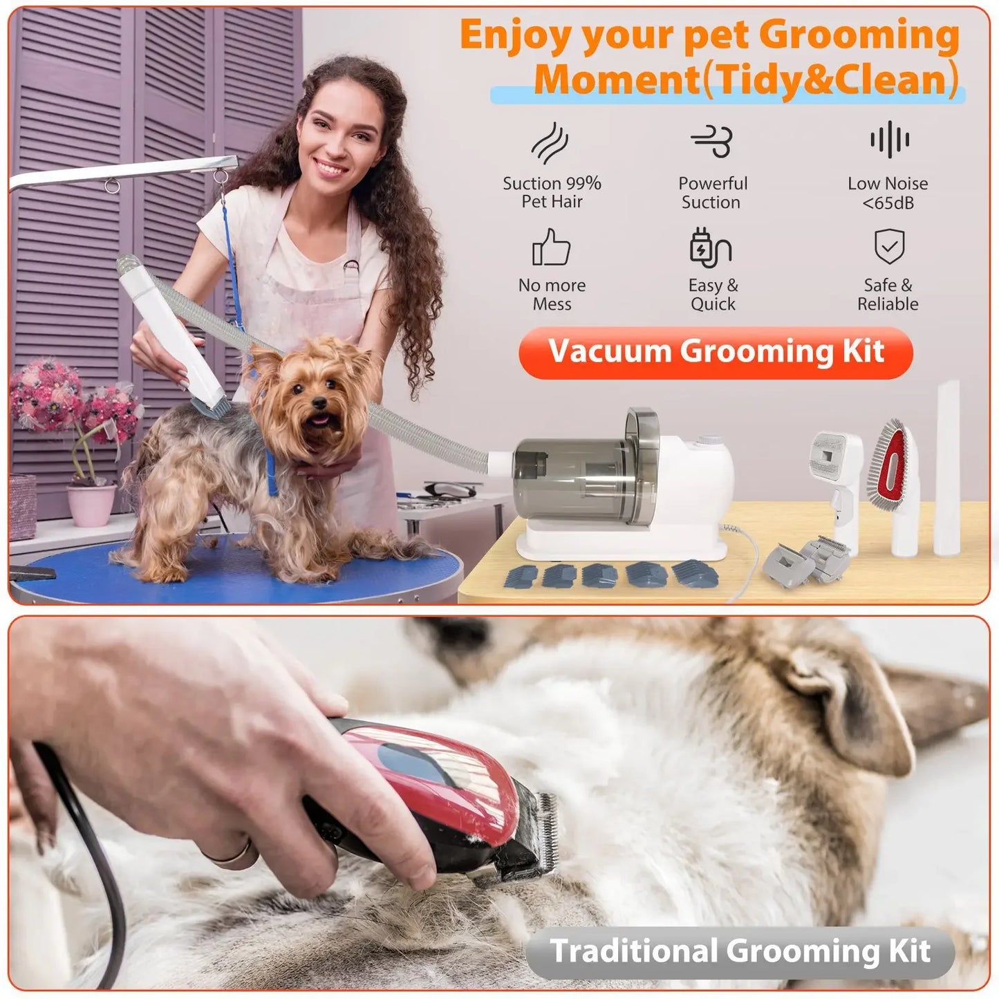 6-In-1 Dog Hair Vacuum & Grooming Kit (USA)