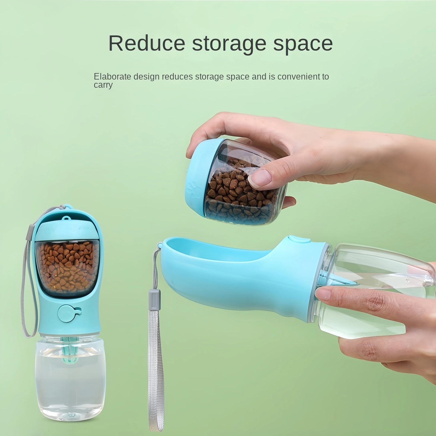 Portable Dog Food Storage and Water Bottle Container