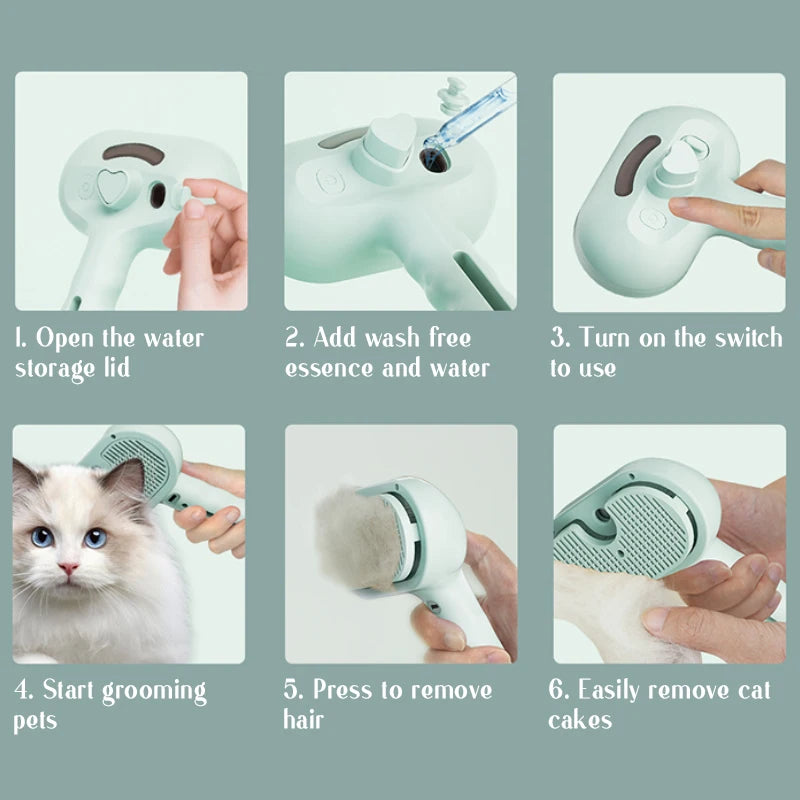 Portable Pet Grooming & Massage Comb – USB Rechargeable