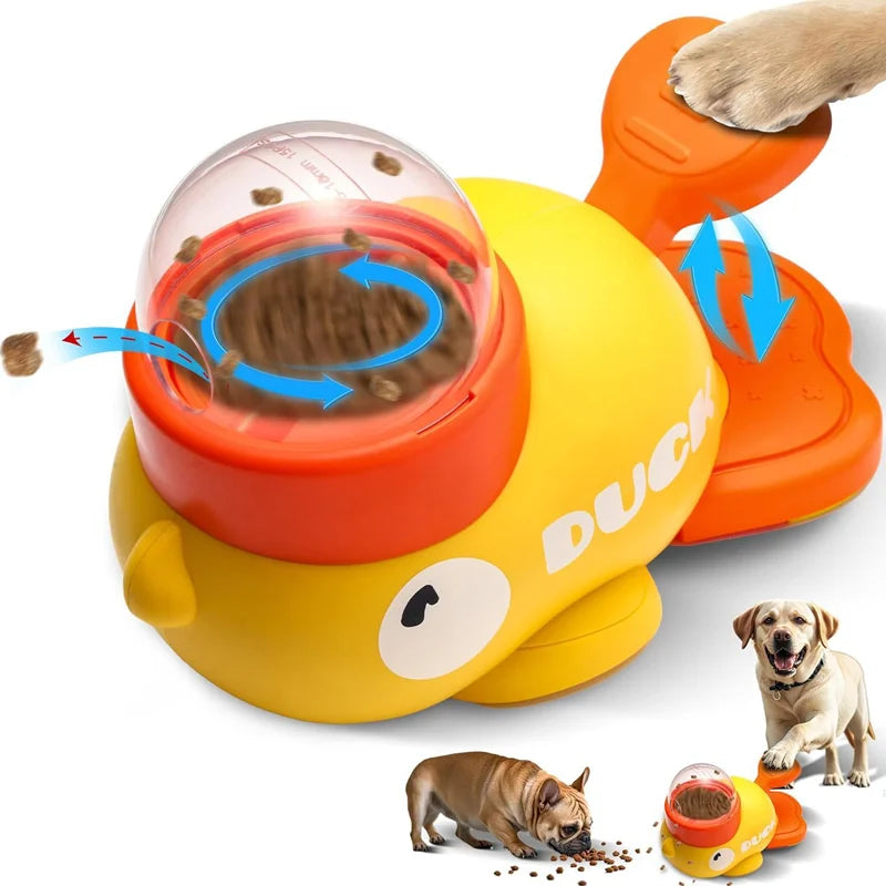 Interactive Pet Food Snack Treat Dispenser Cartoon Duck Design Dog Training Mental Enrichment