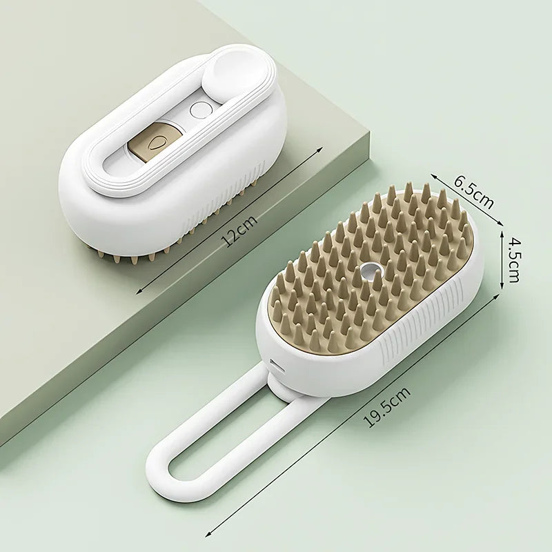 3-in-1 Pet Steam Brush – Steamy Mist Grooming Comb for Dogs & Cats | Pet Hair Remover & Grooming Tool