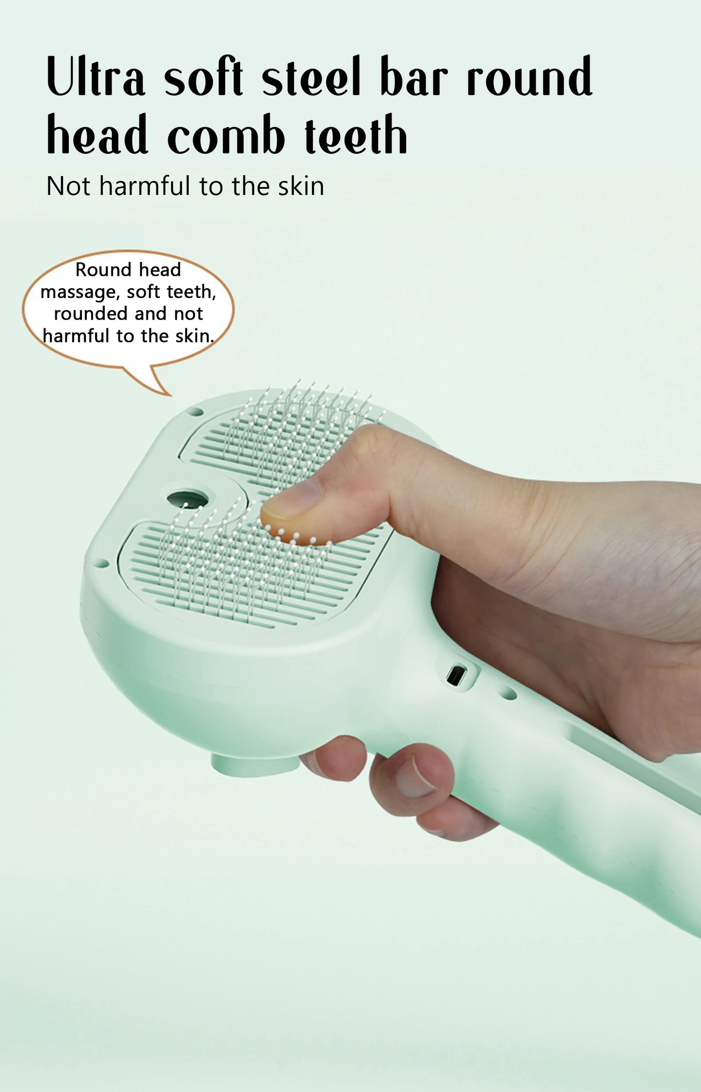 Portable Pet Grooming & Massage Comb – USB Rechargeable