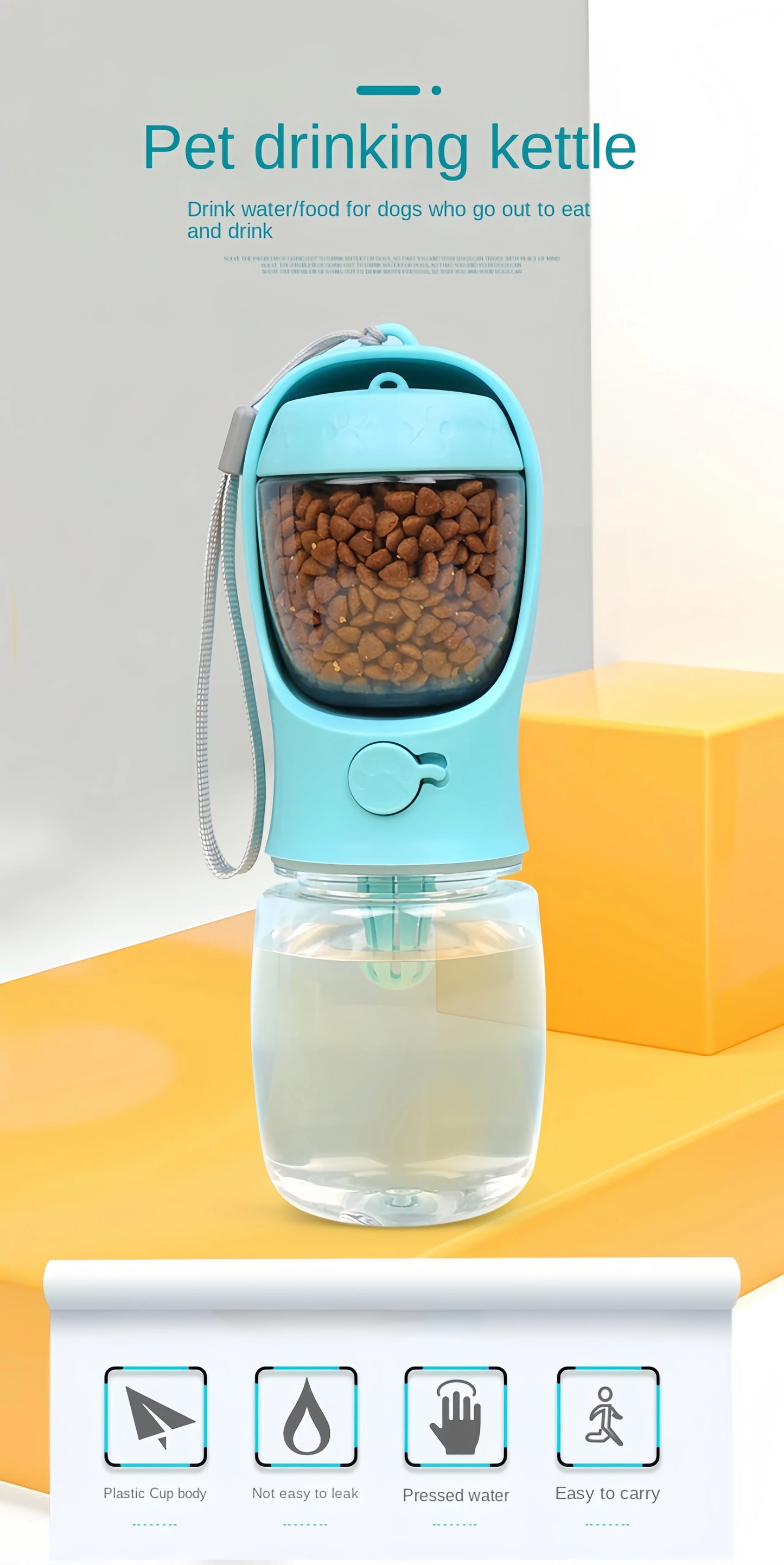 Portable Dog Food Storage and Water Bottle Container
