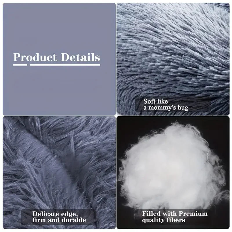 Donut Dog Bed – Joy, Calming, Washable Round Bed for Dogs & Cats | Anti-Slip Bottom, Soft & Cozy