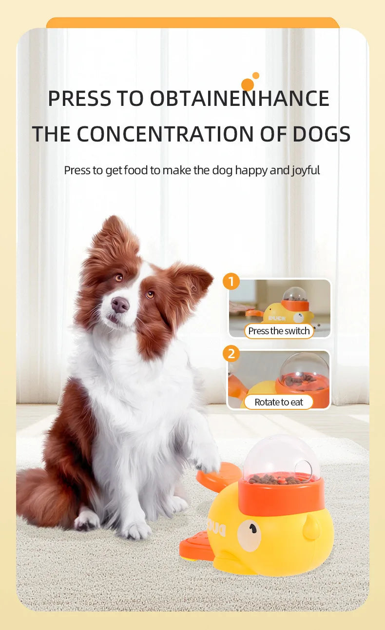 Interactive Pet Food Snack Treat Dispenser Cartoon Duck Design Dog Training Mental Enrichment