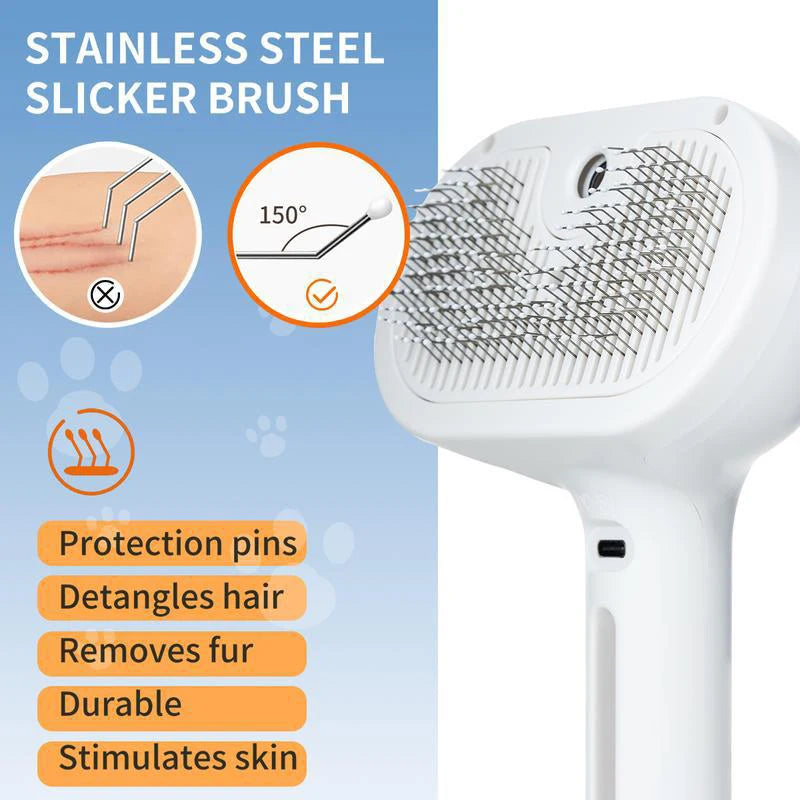 Portable Pet Grooming & Massage Comb – USB Rechargeable