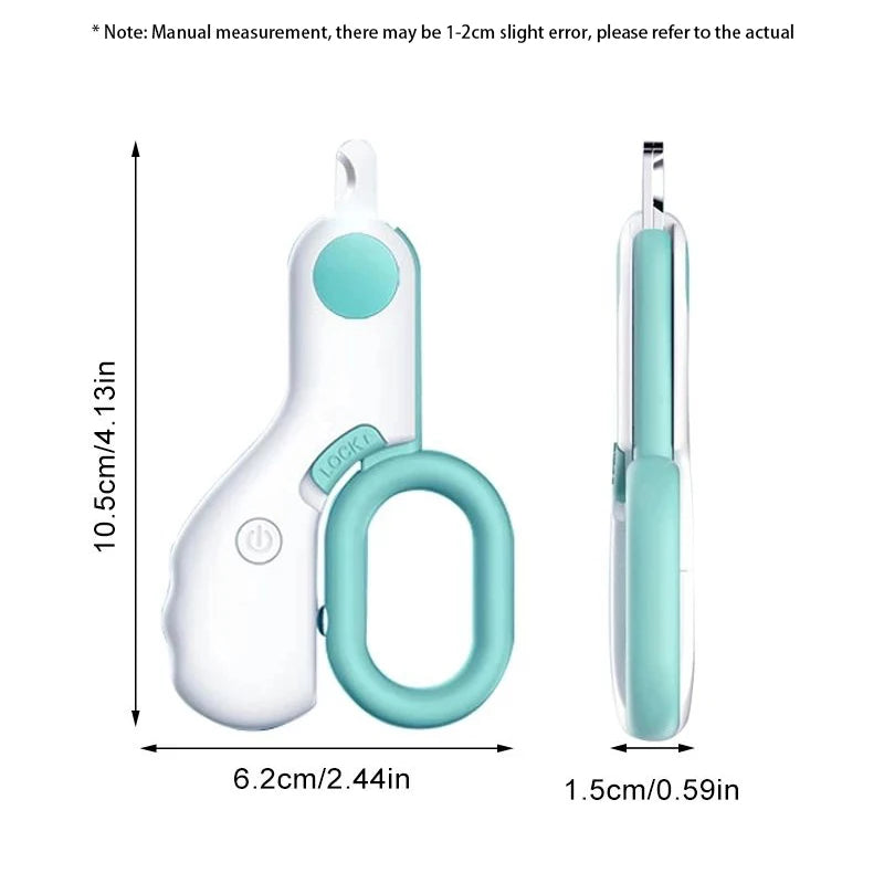 LED Light Dog Nail Clipper Professional Claw Trimmer with Safety Lock Grooming Tool Kit