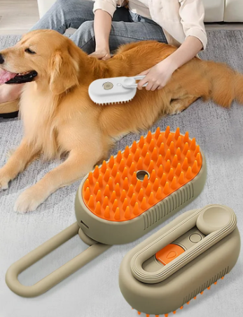 3-in-1 Pet Steam Brush – Steamy Mist Grooming Comb for Dogs & Cats | Pet Hair Remover & Grooming Tool