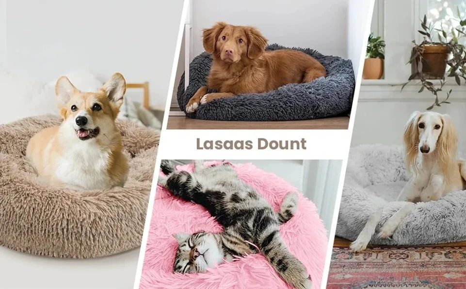 Donut Dog Bed – Joy, Calming, Washable Round Bed for Dogs & Cats | Anti-Slip Bottom, Soft & Cozy