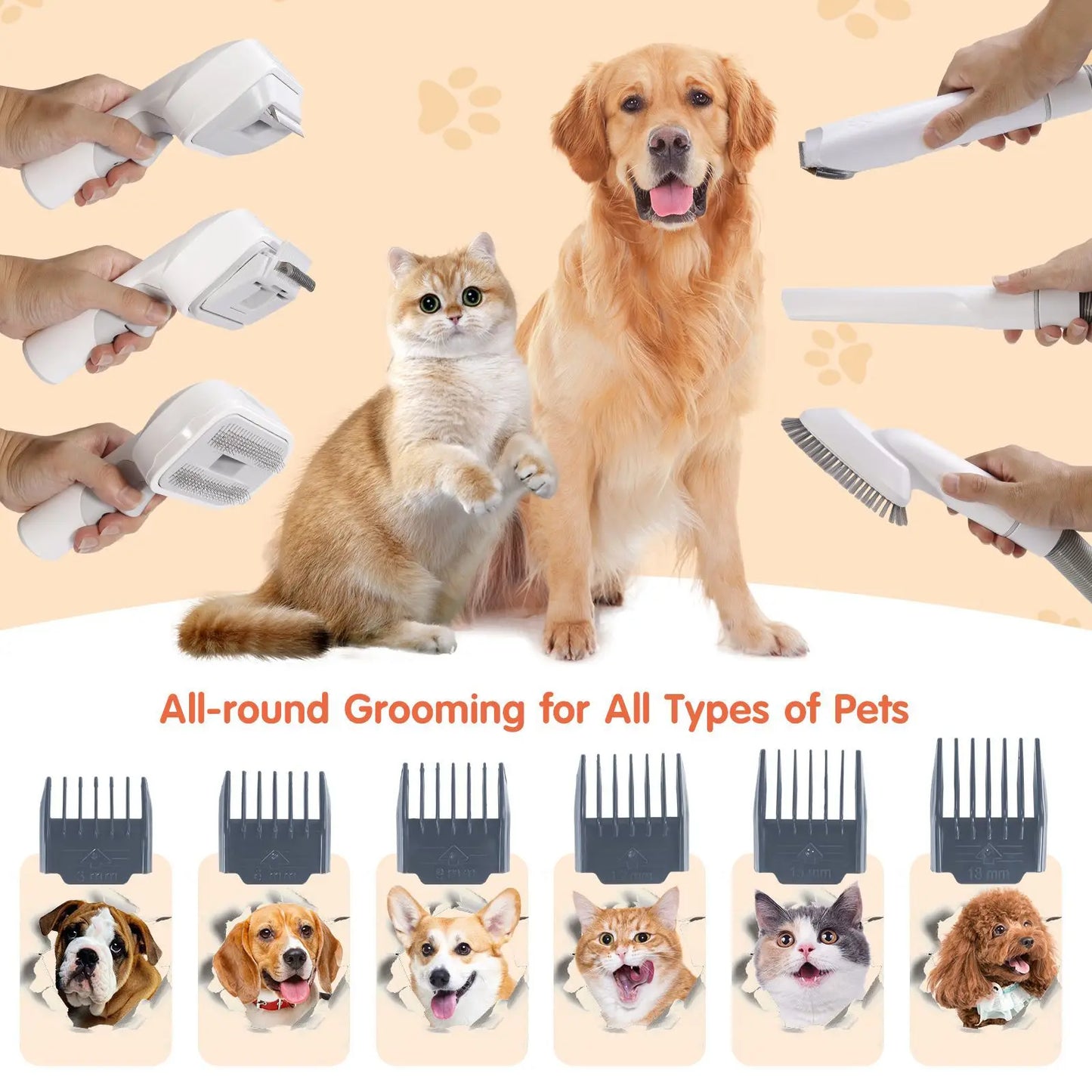 6-In-1 Dog Hair Vacuum & Grooming Kit (USA)