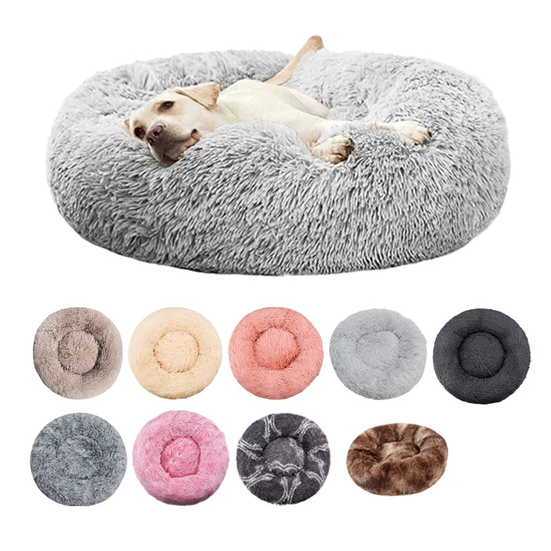 Donut Dog Bed – Joy, Calming, Washable Round Bed for Dogs & Cats | Anti-Slip Bottom, Soft & Cozy