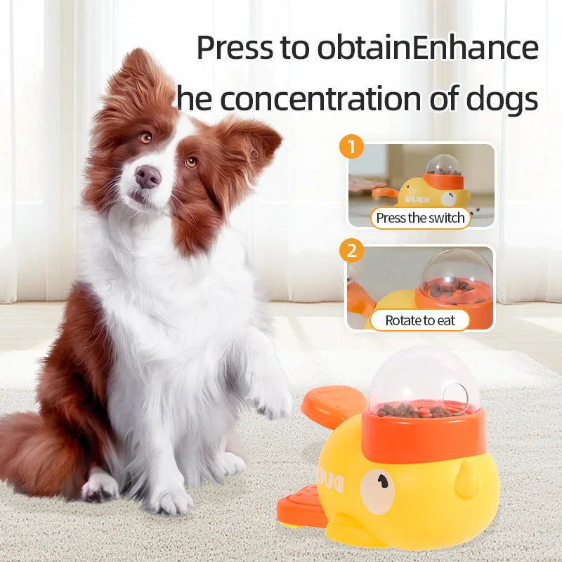 Interactive Pet Food Snack Treat Dispenser Cartoon Duck Design Dog Training Mental Enrichment