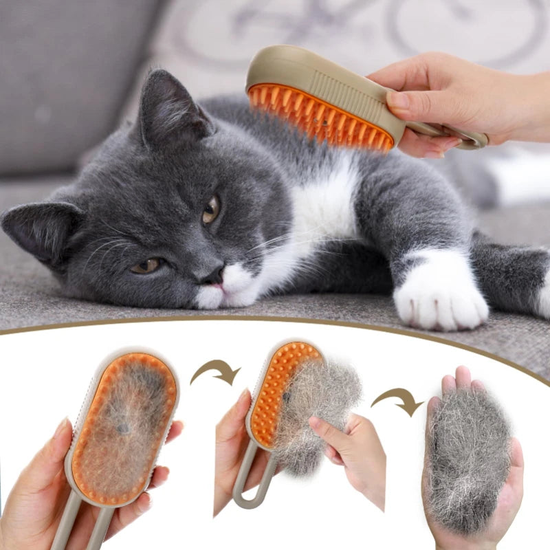 3-in-1 Pet Steam Brush – Steamy Mist Grooming Comb for Dogs & Cats | Pet Hair Remover & Grooming Tool