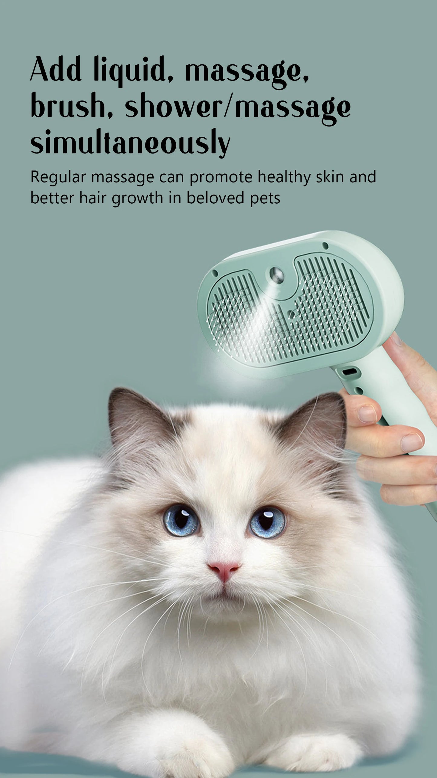 Portable Pet Grooming & Massage Comb – USB Rechargeable